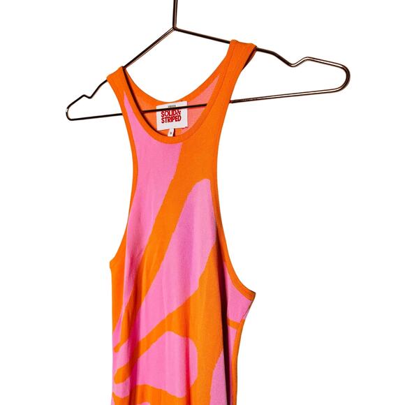 SOLID & STRIPED Carnation Pink Clementine Orange Sia Maxi Dress Size Small - Picture 7 of 16